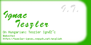 ignac teszler business card